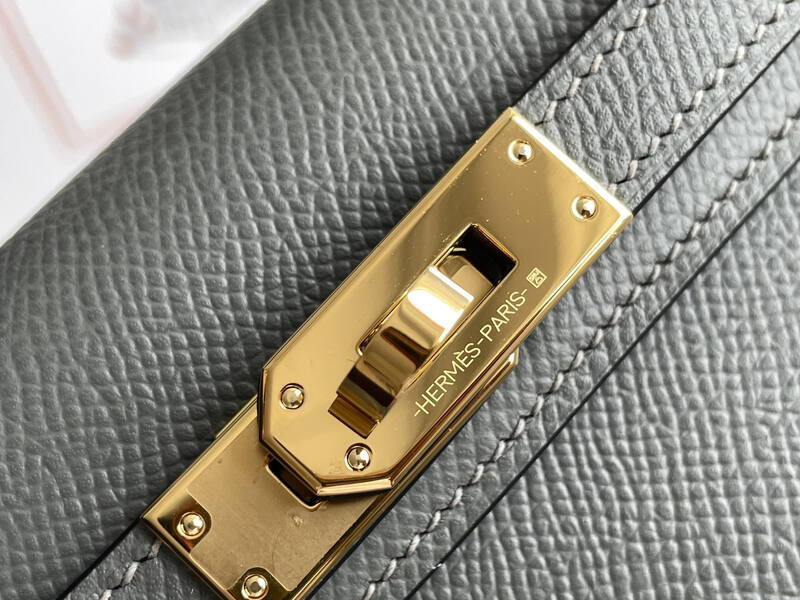 Hermes Mini Kelly Gray mini crossbody — Premium Replica