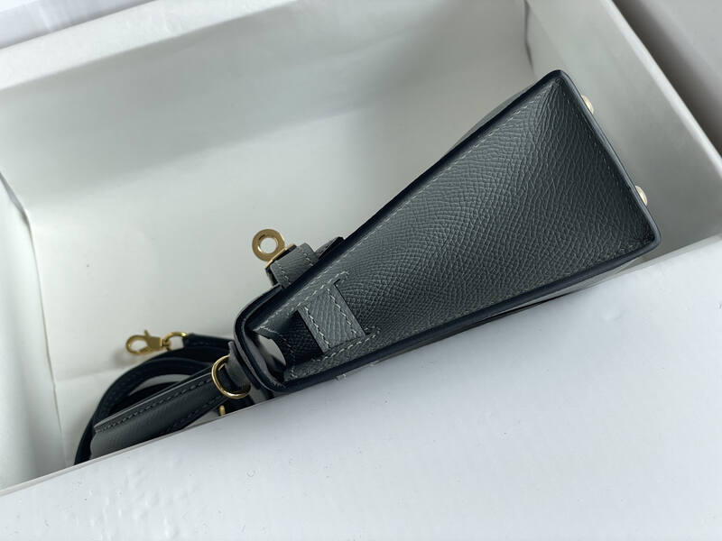 Hermes Mini Kelly Gray mini crossbody — Premium Replica