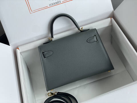Hermes Mini Kelly Gray mini crossbody Premium Replica