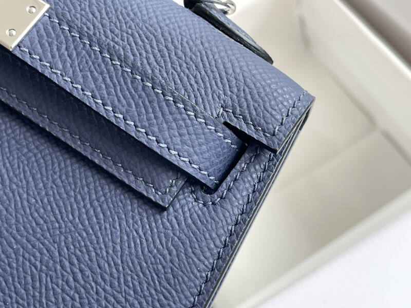 Hermes Kelly Blue mini crossbody — Premium Replica
