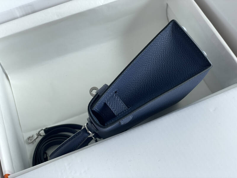 Hermes Kelly Blue mini crossbody — Premium Replica