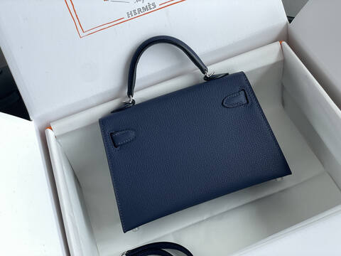 Hermes Kelly Blue mini crossbody Premium Replica