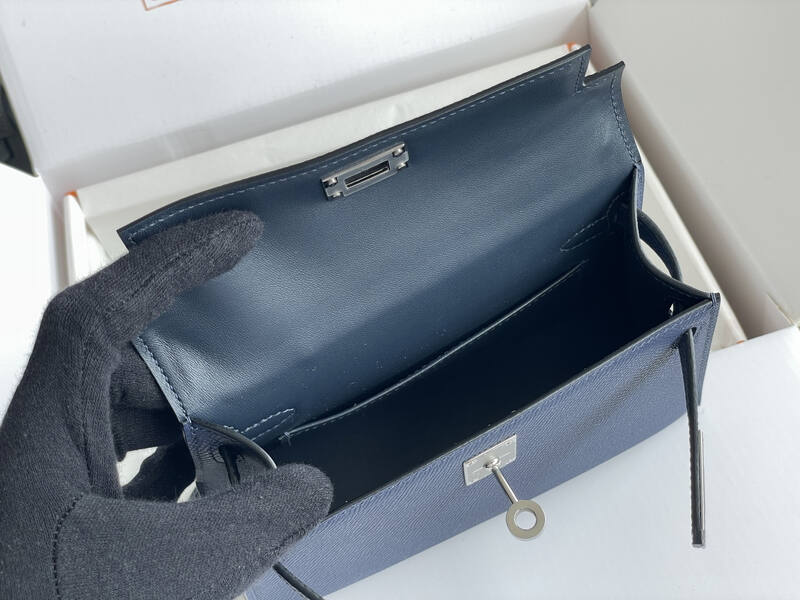 Hermes Kelly Blue mini crossbody — Premium Replica