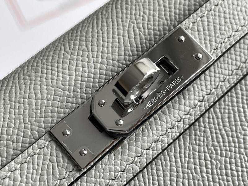 Hermes Mini Kelly II Light Grey mini top handle — 1:1 Replica