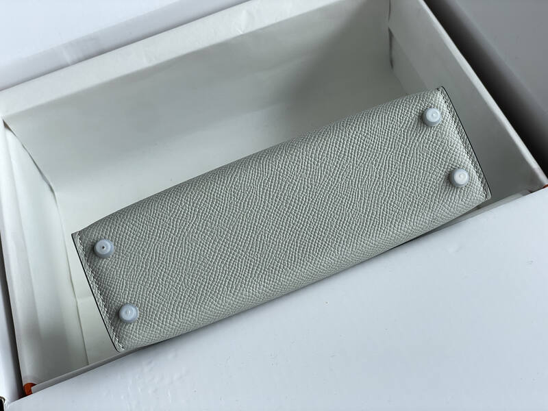 Hermes Mini Kelly II Light Grey mini top handle — 1:1 Replica