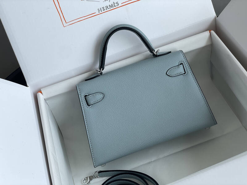 Hermes Kelly Light Blue mini crossbody — Premium Replica