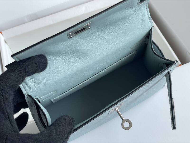 Hermes Kelly Light Blue mini crossbody — Premium Replica