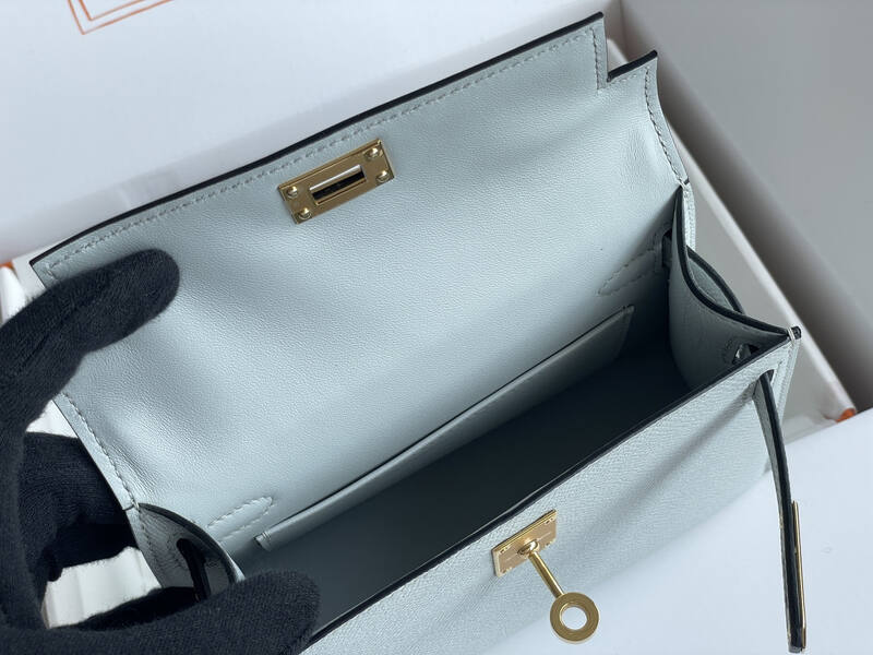 Hermes Kelly Light Blue mini crossbody — 1:1 Replica