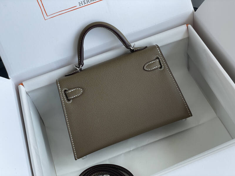 Hermes Mini Kelly II Etoupe mini crossbody — Top Quality Replica