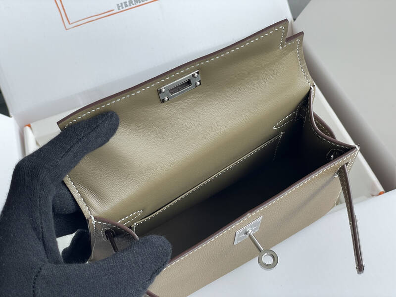 Hermes Mini Kelly II Etoupe mini crossbody — Top Quality Replica