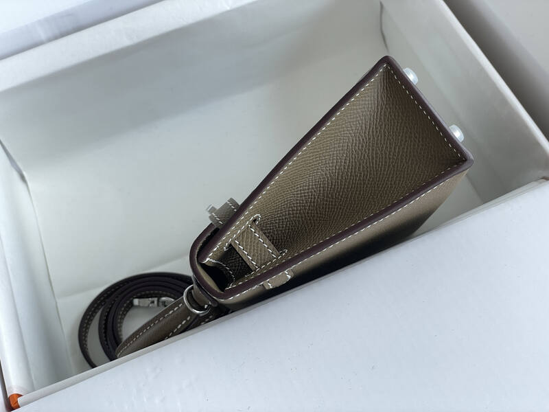Hermes Mini Kelly II Etoupe mini crossbody — Top Quality Replica