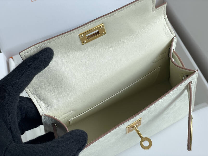 Hermes Kelly White mini crossbody — AAA Quality Replica