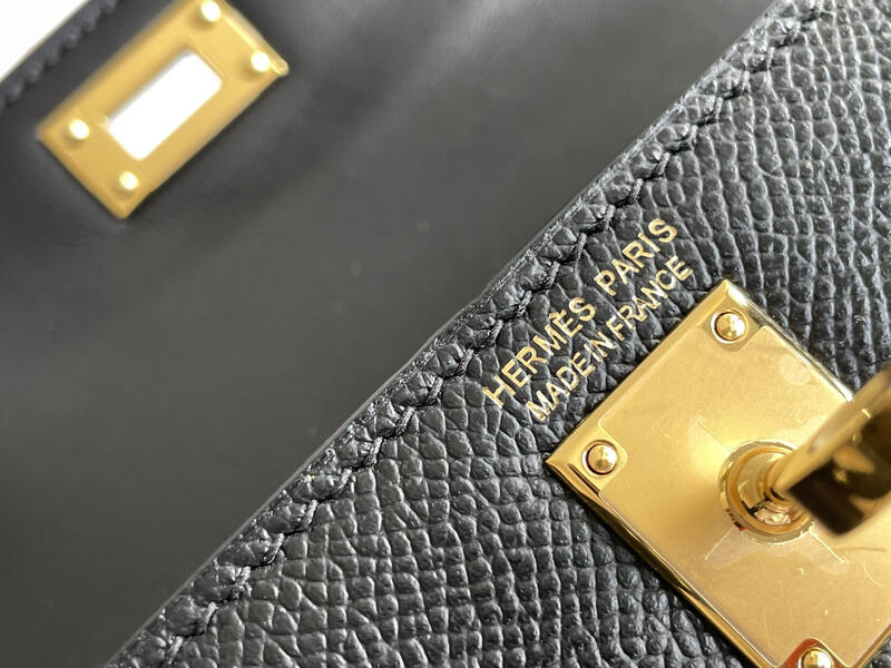 Hermes Kelly Mini II Black mini crossbody — Top Quality Replica