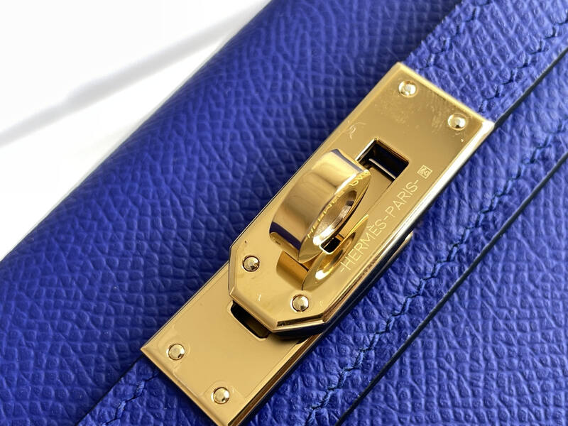 Hermes Mini Kelly II Blue mini crossbody — AAA Quality Replica