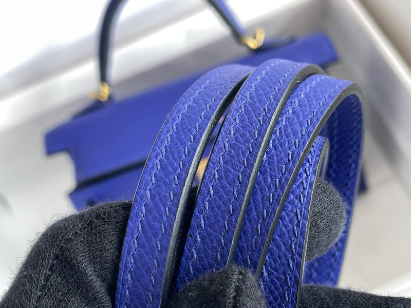 Hermes Mini Kelly II Blue mini crossbody — AAA Quality Replica