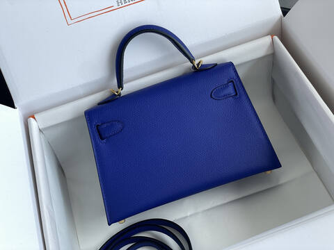 Hermes Mini Kelly II Blue mini crossbody AAA Quality Replica