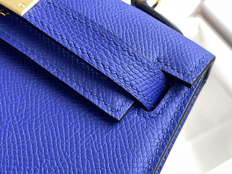 Hermes Mini Kelly II Blue mini crossbody — AAA Quality Replica