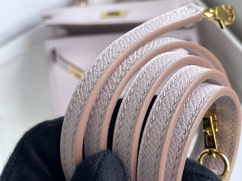 Hermes Mini Kelly II Light Pink mini crossbody — Premium Replica