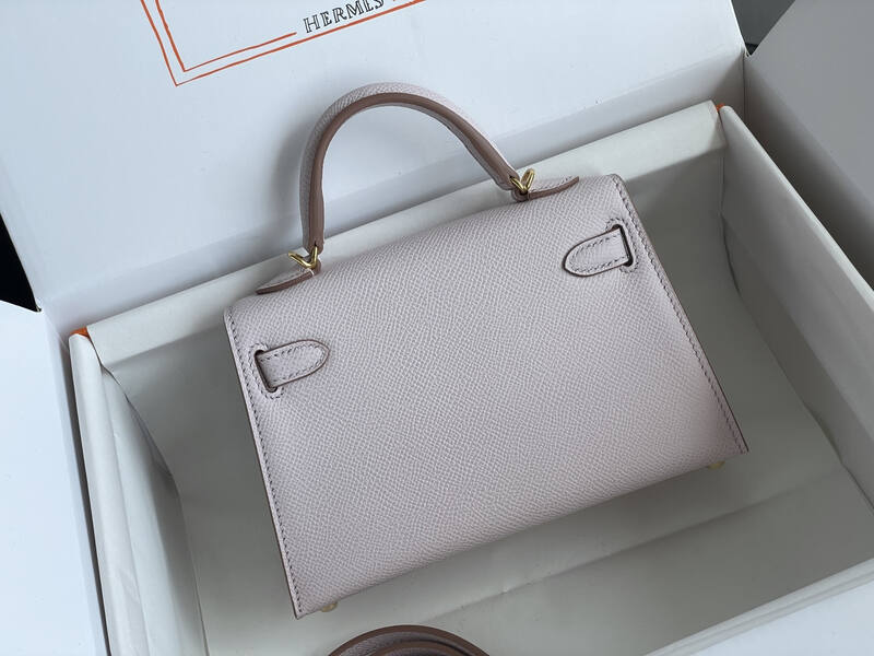 Hermes Mini Kelly II Light Pink mini crossbody — Premium Replica