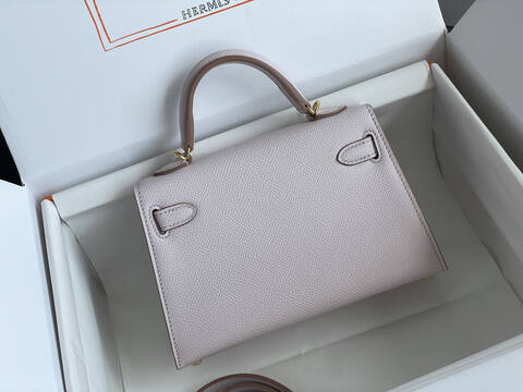 Hermes Mini Kelly II Light Pink mini crossbody Premium Replica