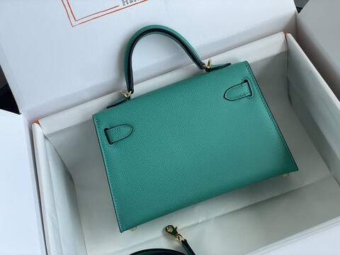 Hermes Kelly Turquoise mini crossbody 1 1 Replica