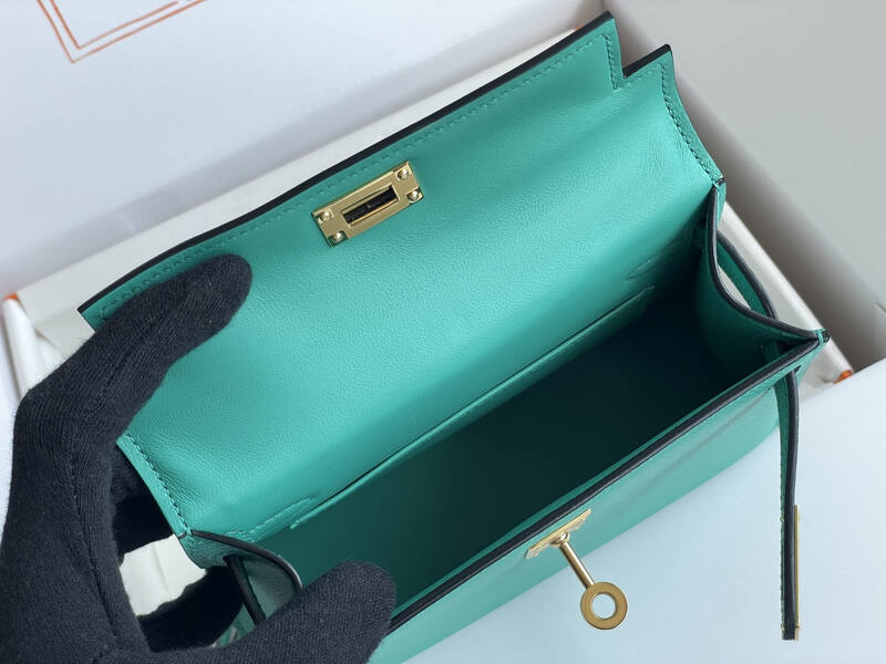 Hermes Kelly Turquoise mini crossbody — 1:1 Replica