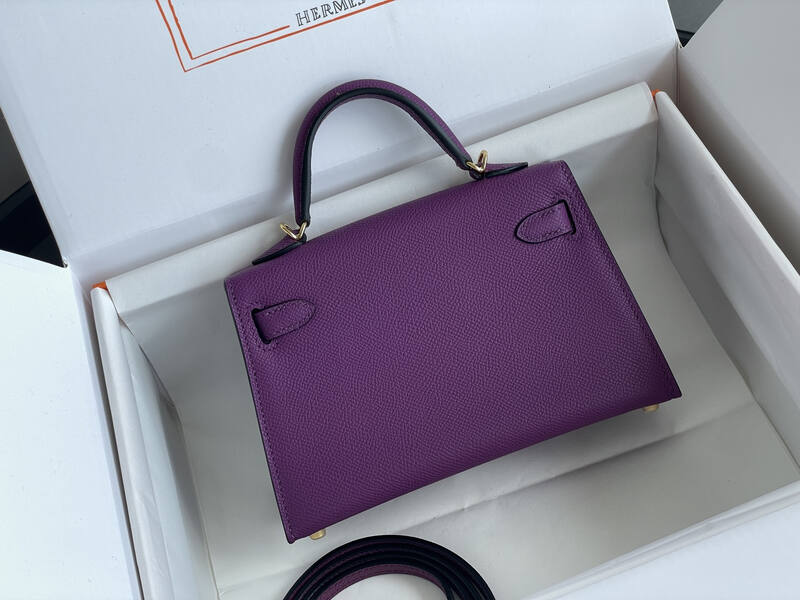 Hermes Kelly Purple mini crossbody — AAA Quality Replica