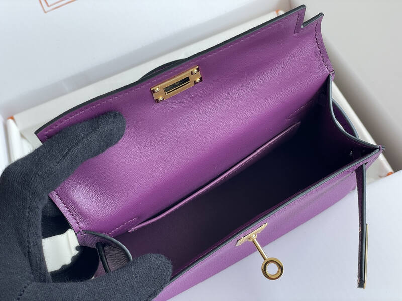 Hermes Kelly Purple mini crossbody — AAA Quality Replica