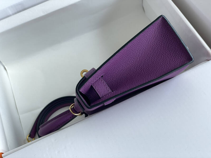 Hermes Kelly Purple mini crossbody — AAA Quality Replica
