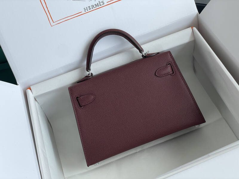 Hermes Kelly Burgundy mini crossbody — Top Quality Replica