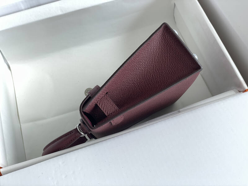 Hermes Kelly Burgundy mini crossbody — Top Quality Replica