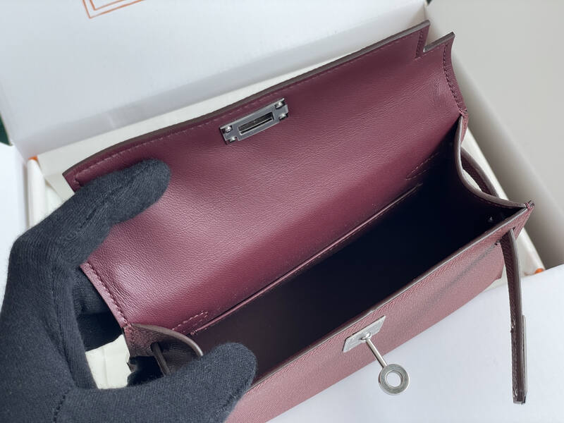 Hermes Kelly Burgundy mini crossbody — Top Quality Replica