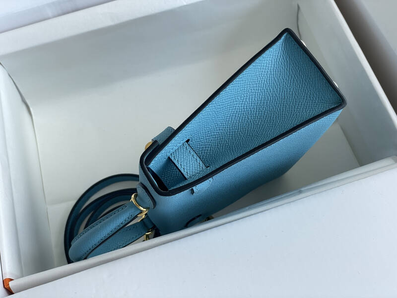 Hermes Kelly Blue mini crossbody — AAA Quality Replica