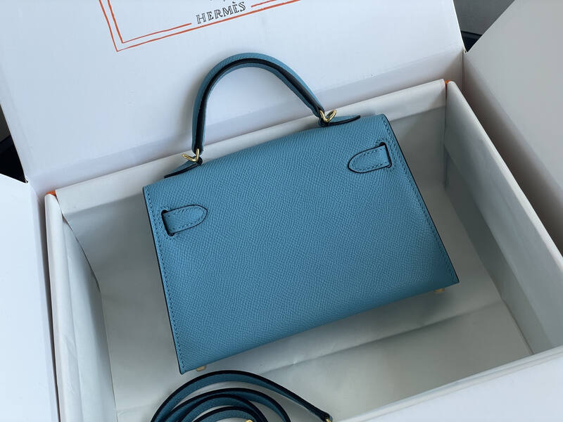 Hermes Kelly Blue mini crossbody — AAA Quality Replica