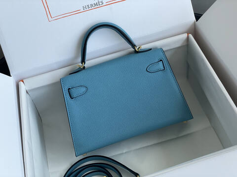Hermes Kelly Blue mini crossbody AAA Quality Replica