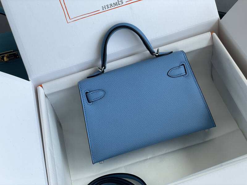 Hermes Kelly Blue mini crossbody — Top Quality Replica
