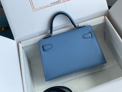Hermes Kelly Blue mini crossbody Top Quality Replica