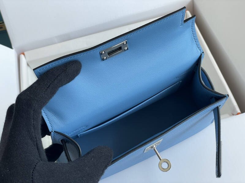Hermes Kelly Blue mini crossbody — Top Quality Replica