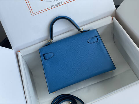 Hermes Kelly Blue mini crossbody 1 1 Replica