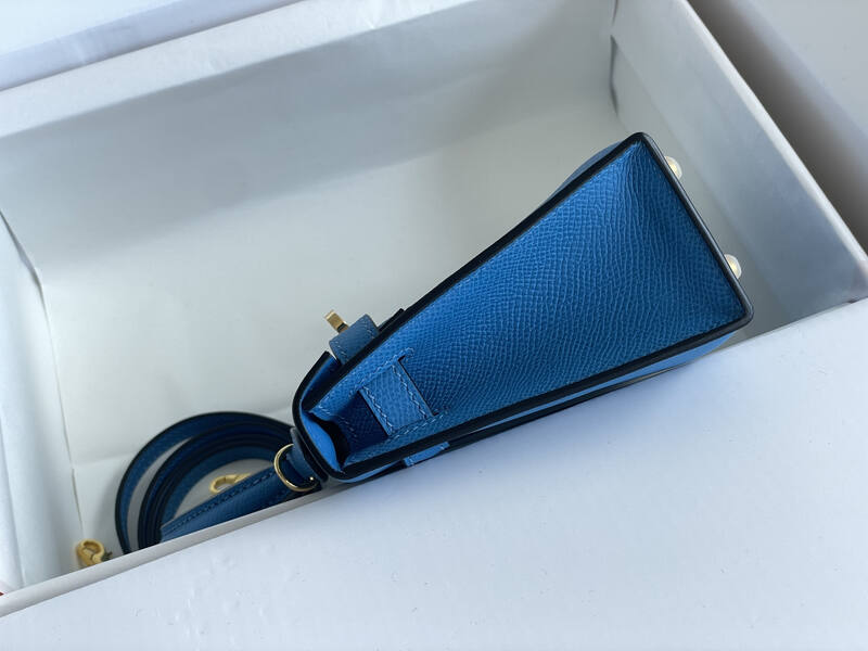 Hermes Kelly Blue mini crossbody — 1:1 Replica