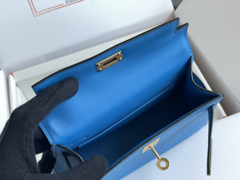 Hermes Kelly Blue mini crossbody — 1:1 Replica