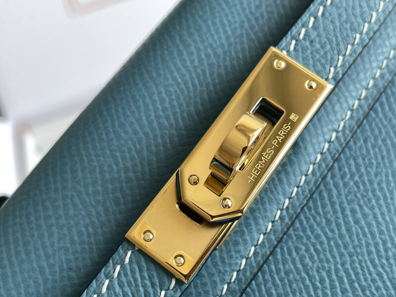Hermes Mini Kelly II Blue mini crossbody — Premium Replica