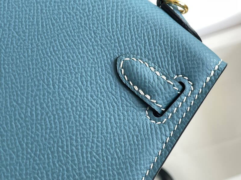 Hermes Mini Kelly II Blue mini crossbody — Premium Replica