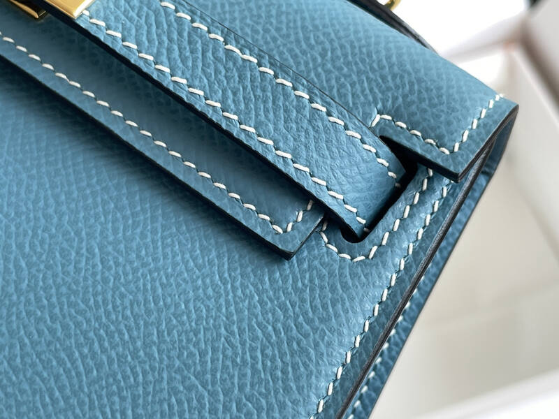 Hermes Mini Kelly II Blue mini crossbody — Premium Replica