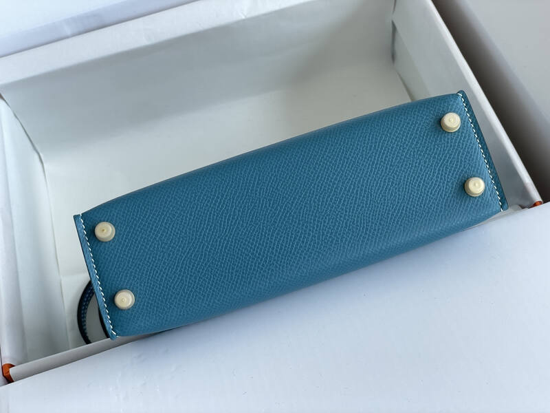 Hermes Mini Kelly II Blue mini crossbody — Premium Replica