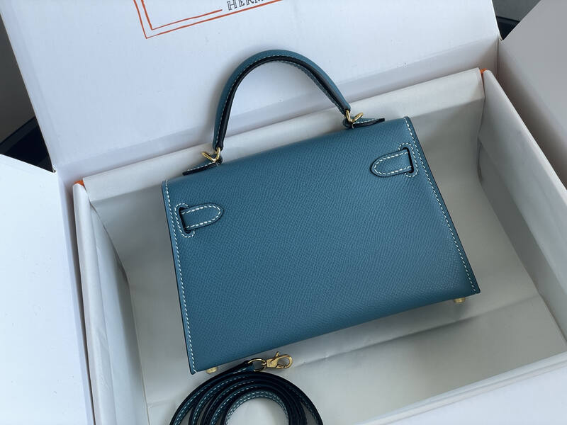 Hermes Mini Kelly II Blue mini crossbody — Premium Replica
