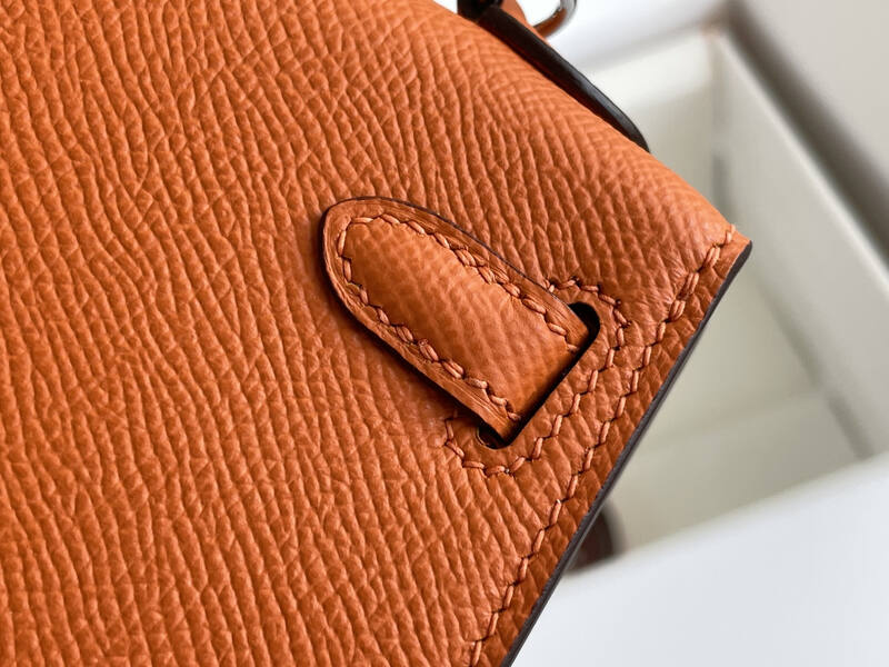 Hermes Mini Kelly II Orange mini crossbody — Top Quality Replica