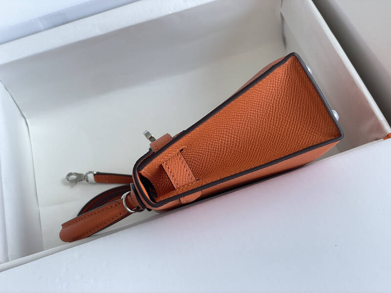 Hermes Mini Kelly II Orange mini crossbody — Top Quality Replica