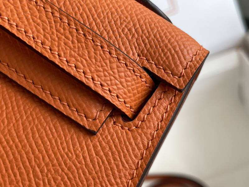 Hermes Mini Kelly II Orange mini crossbody — Top Quality Replica