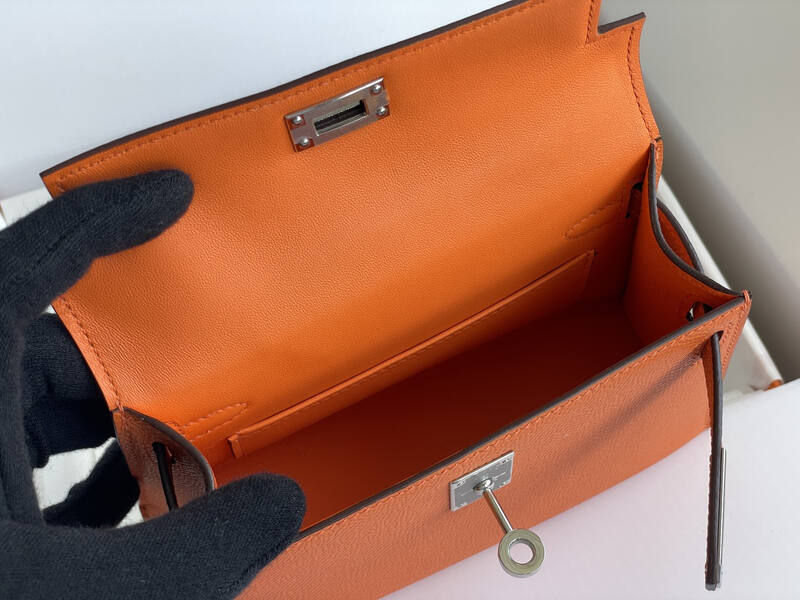 Hermes Mini Kelly II Orange mini crossbody — Top Quality Replica